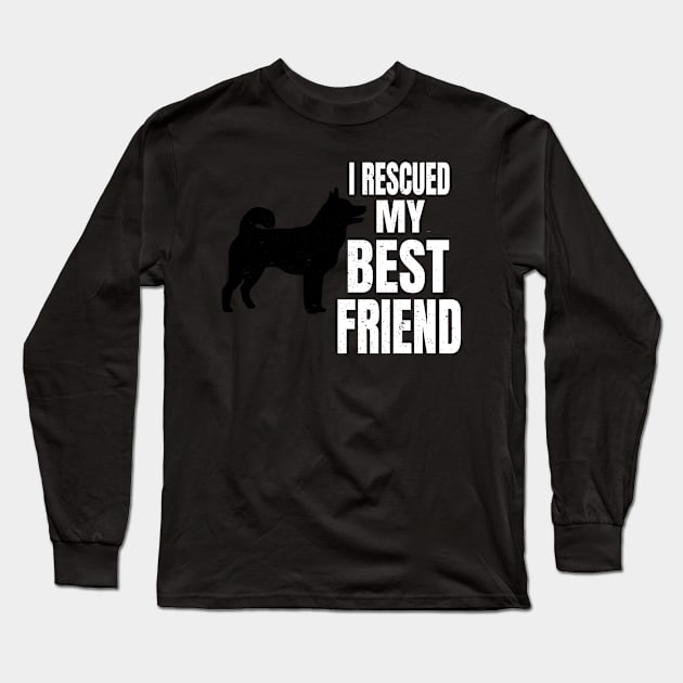 I Rescued My Best Friend Tee Rescued Norwegian Elkhound Tee Long Sleeve T-Shirt by merchlovers